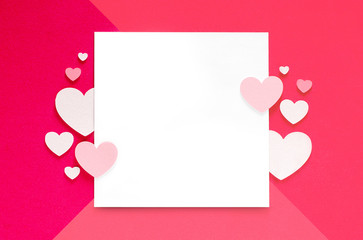 Happy Valentines day background with Heart Shaped Paper for invitation, posters, brochure, banners, card, sales