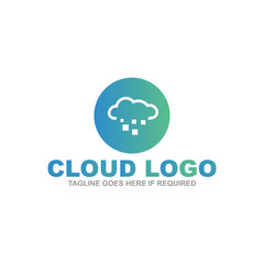 Technology logo design with cloud icon