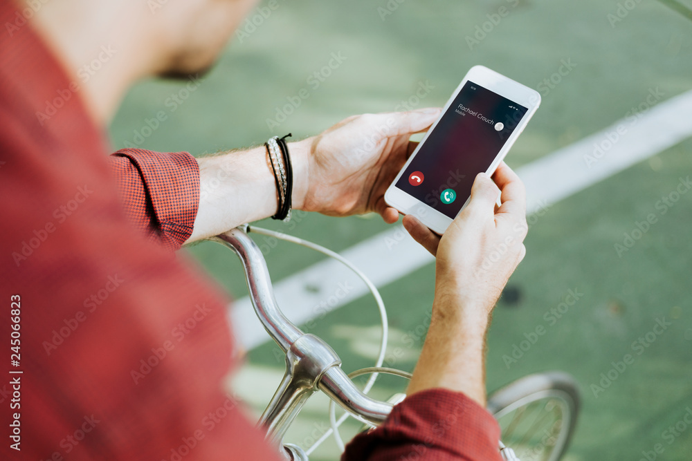 Poster Incoming call on a smartphone