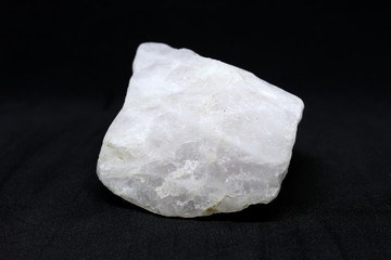 White quartz isolated on black