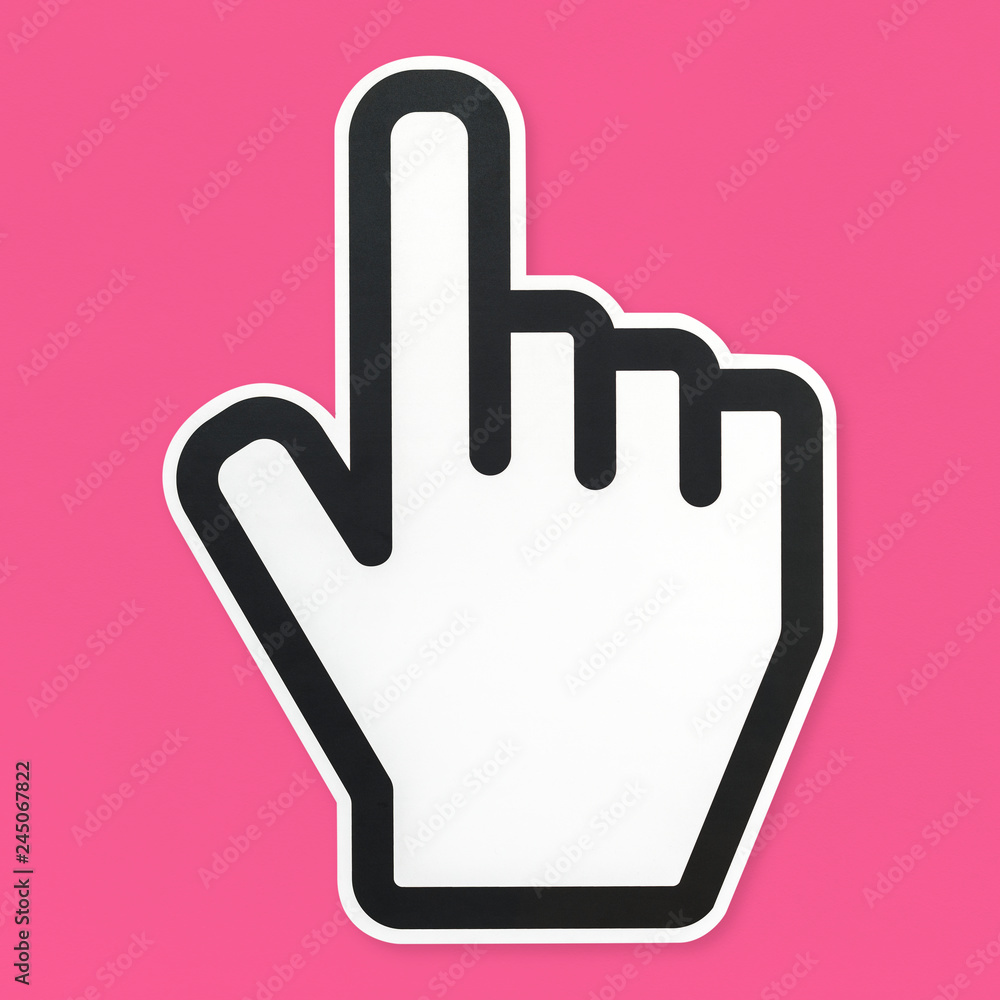 Poster computer arrow cursor icon isolated