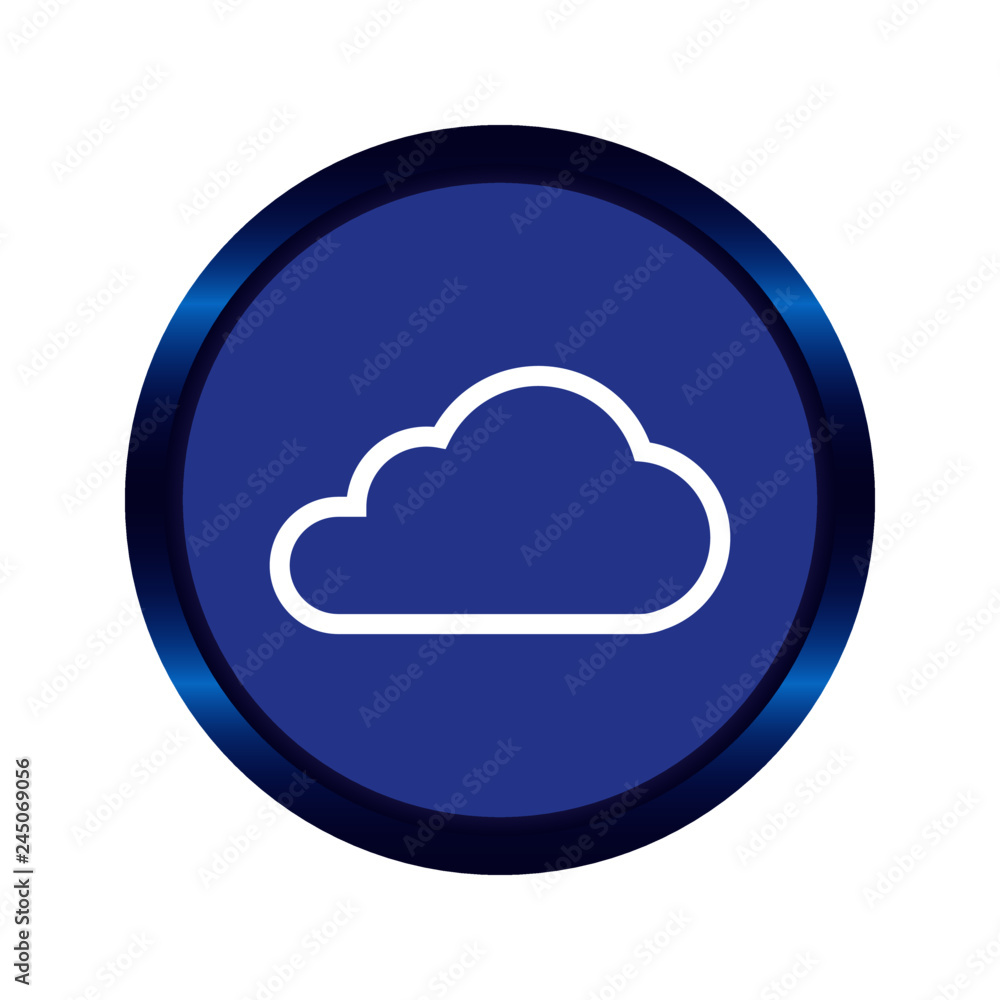 Aufkleber vector illustration of cloud rounded icon. flat iconic symbol inside a circle, blue color, isolated 