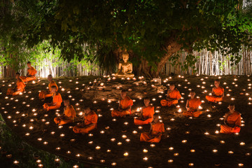 CHIANG MAI THAILAND-MAY 13 : Visakha Puja Day in Chiangmai.Traditional monk Lights floating balloon...