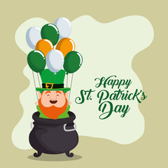 st patrick elf inside cauldron with balloons decoration