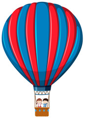 Fototapeta premium Isolated kids in hot air balloon
