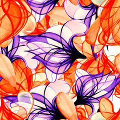 Beautiful wallpaper. Watercolor illustrations. Watercolor drawing fashion watercolor. Flowers illustration. Fabric wallpaper with print texture. Spring Flower