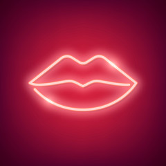Lip shape neon illustration