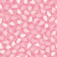 Seamless pattern of cherry petals