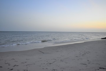 beach ocean sand white sky