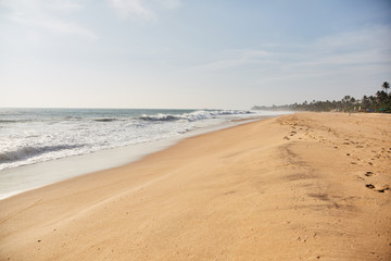 Narigama Beach. Beach overlooking the ocean and the waves.   