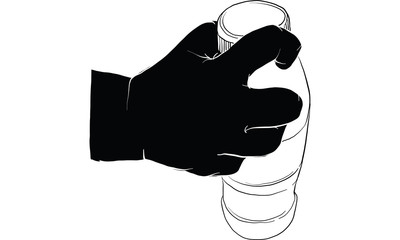 kid hand holding bottle of water, hand activity vector