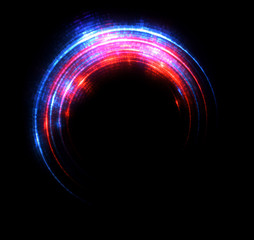 Vivid abstract background. Beautiful design of rotation frame.  .Mystical portal. Bright sphere lens. Rotating lines. Glow ring. .Magic neon ball. Led blurred swirl. Spiral glint lines.