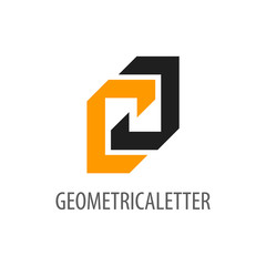 Geometrical initial letter CJ logo concept design. Symbol graphic template element