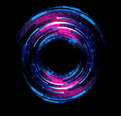 Vivid abstract background. Beautiful design of rotation frame.  .Mystical portal. Bright sphere lens. Rotating lines. Glow ring. .Magic neon ball. Led blurred swirl. Spiral glint lines.
