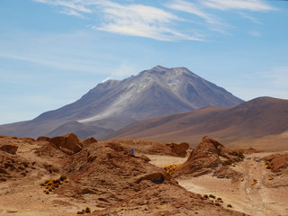 Fototapeta na wymiar Volcan Ollague on the Chilean border