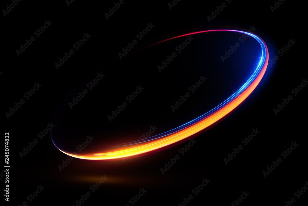 Wall mural abstract background. luminous swirling. elegant glowing circle. bright spiral. glow ribbon. empty sp