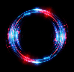 Vivid abstract background. Beautiful design of rotation frame.  .Mystical portal. Bright sphere lens. Rotating lines. Glow ring. .Magic neon ball. Led blurred swirl. Spiral glint lines.