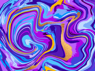 Abstract vector background. with beautiful fantasy ink patterns. Liquid paint. Fluid art. The ornament of marble. Colorful bright combination of colors. Modern colorful flow.