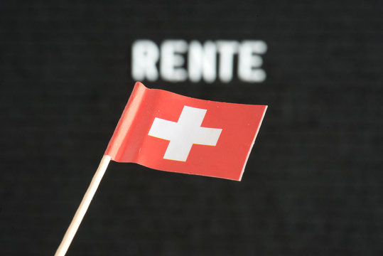 Flagge von Schweiz und die Rente