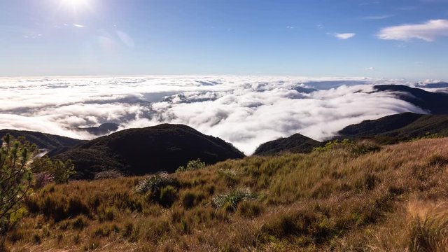 The famous sea of clouds on Mount Pulag, Philippines. It is the third highest mountain in the Philippines.