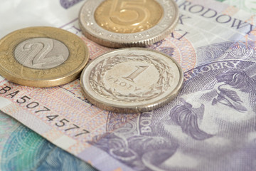 Geldscheine und Münzen Polnische Zloty PLN