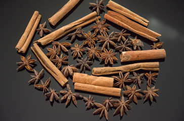 Dried anise and cinnamon 