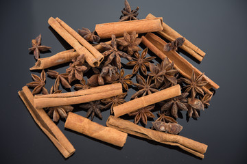 Dried anise and cinnamon 
