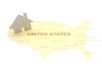 House on a American map. business house concept