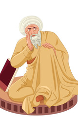 Averroes Muslim Philosopher Illustration