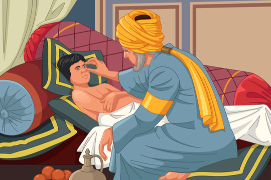 Ibn al-Haitam Arabian Optician Checking on Patient