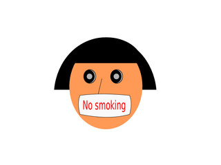 no smoking sign with child face