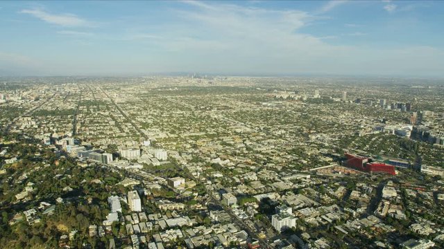 Aerial view Norma Triangle West Hollywood Los Angeles