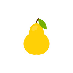 Pear icon in flat style izolated on white background. Vector illustration