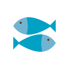 Fish icon in flat style izolated on white background. Vector illustration