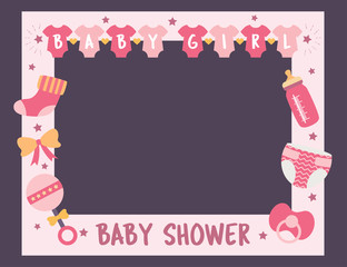 baby shower frame girl photo booth props