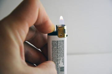 Lighter in hand