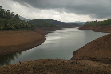 Backwaters of Dam at ooty, Ootacamund in Nilgiris, Tamil Nadu, India.