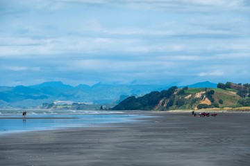 view along the coast at low tide