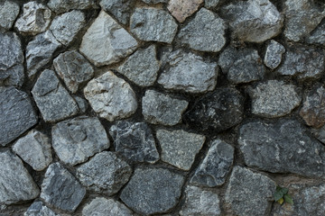 Old rough stone wall. Rock gray background.