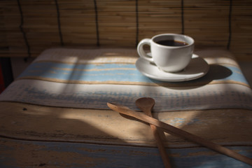 Cup of coffee in the morning