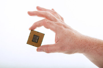 A hand with the CPU