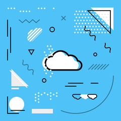 Modern background with Cloud icons