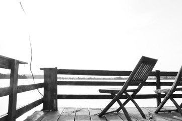 wooden table and chairs