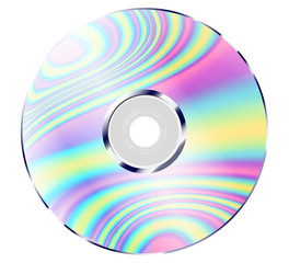 CD with holographic color ripples for vaporwave posters