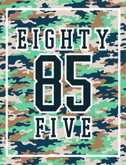 Sporty Camouflage Print with numbers on,in vector.