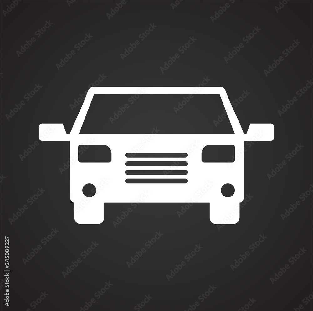 Poster automobile icon on black background for graphic and web design, modern simple vector sign. internet 
