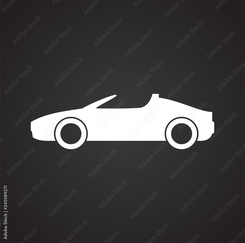 Poster automobile icon on black background for graphic and web design, modern simple vector sign. internet 