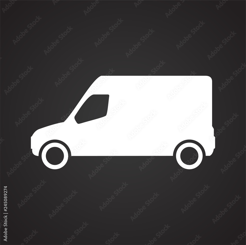 Poster automobile icon on black background for graphic and web design, modern simple vector sign. internet 