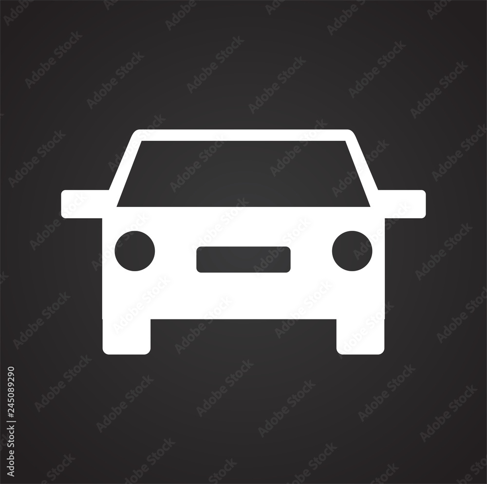 Poster automobile icon on black background for graphic and web design, modern simple vector sign. internet 
