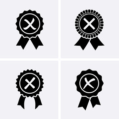 Reject or Certified Medal Icons